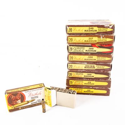 Sale Photo Thumbnail #346: 9 Weatherby Ammunition Collector Boxes