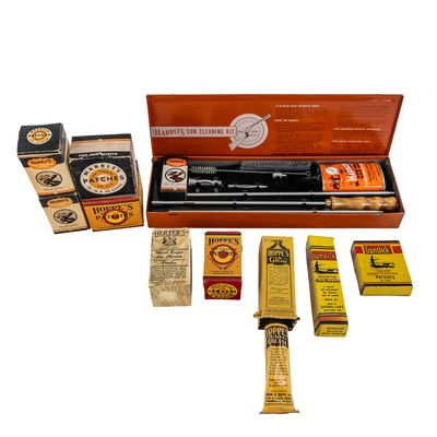 Sale Photo Thumbnail #343: Antique Gun Cleaning Kit & Supplies