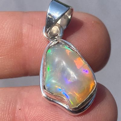 Sale Photo Thumbnail #25: Opal, Rock, Crystal, Sterling Silver, Jewelry, Pendant