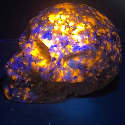 Sale Photo Thumbnail #12: Skull, Carving, Rock, Collectible, Decor, Sodalite