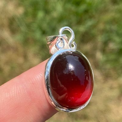 Sale Photo Thumbnail #27: Garnet, Rock, Crystal, Sterling Silver, Jewelry, Pendant