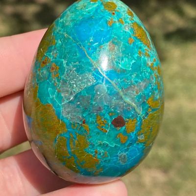 Sale Photo Thumbnail #147: Egg, Chrysacolla, Rock, Carving, Collectible, Decor