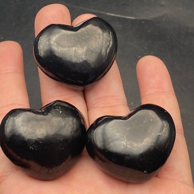 Sale Photo Thumbnail #232: Hearts, Shungite, Rock, Carving, Collectible,