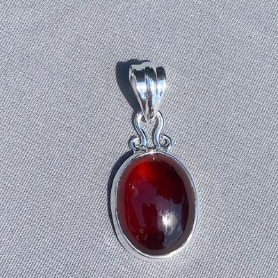 Sale Photo Thumbnail #263: Garnet, Rock, Crystal, Jewelry, Sterling Silver, Pendant