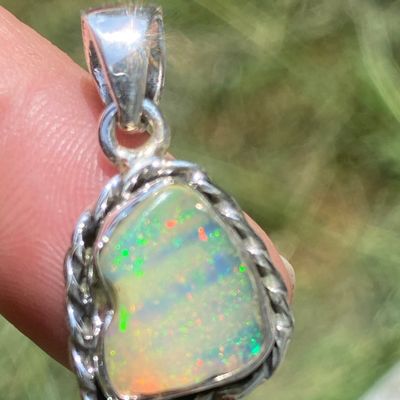 Sale Photo Thumbnail #96: Opal, Rock, Crystal, Sterling Silver, Jewelry, Pendant