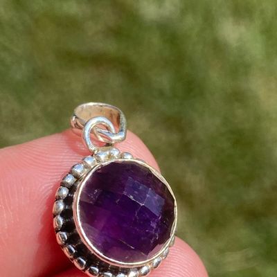 Sale Photo Thumbnail #95: Amethyst, Sterling Silver, Jewelry, Pendant