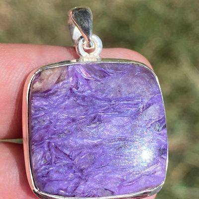 Sale Photo Thumbnail #124: Chariorite, Rock, Sterling Silver, Jewelry, Pendant