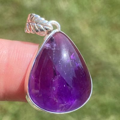 Sale Photo Thumbnail #79: Amethyst, Rock, Crystal, Sterling Silver, Jewelry, Pendant