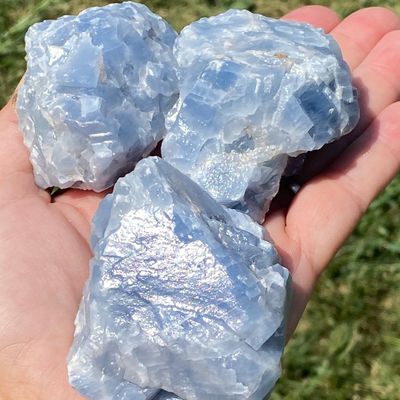 Sale Photo Thumbnail #53: Blue Calcite, Rock, Crystal, Rough, Lapidary