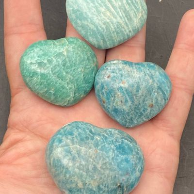 Sale Photo Thumbnail #230: Hearts, Amazonite, Rock, Carving, Collectible