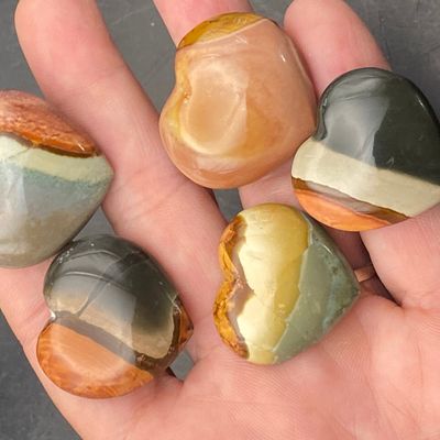 Sale Photo Thumbnail #193: Hearts, Jasper, Rock, Carving, Collectible