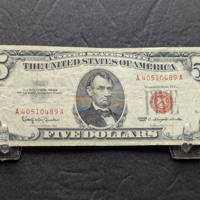 Sale Photo Thumbnail #45: 1963 US $5 United States Note - Red Seal