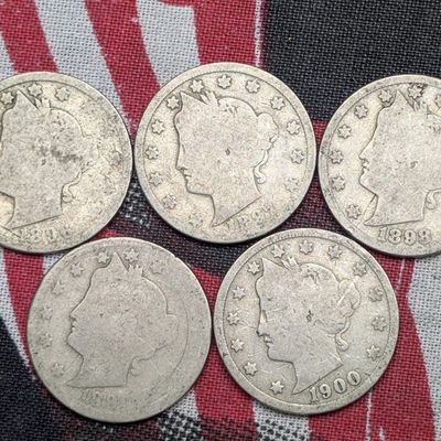 Sale Photo Thumbnail #190: 1896-1900 Liberty Head V Nickels - Consecutive Dates