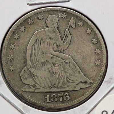 Sale Photo Thumbnail #409: 1876-P Seated Liberty Half Dollar, 90% Silver