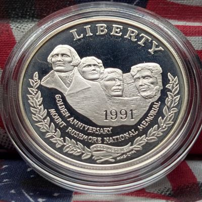 Sale Photo Thumbnail #321: 1991-S Mount Rushmore Dollar - 90% Silver- Choice Proof Luster