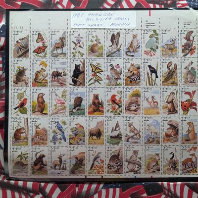 Sale Photo Thumbnail #342: 1987 Wildlife Series Stamp Sheet, Mint, Original Gum, Never Hinged
