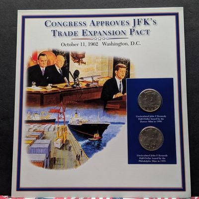 Sale Photo Thumbnail #43: 1999 P & D Kennedy Half Dollars With Stamp