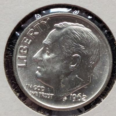 Sale Photo Thumbnail #318: 1962-P Roosevelt Dime, 90% Silver