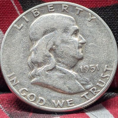 Sale Photo Thumbnail #355: 1951-S Franklin Half Dollar, 75 Years old, 90% Silver,