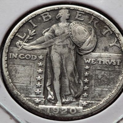 Sale Photo Thumbnail #303: 1920-S Standing Liberty Quarter, 90% Silver