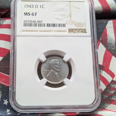 Sale Photo Thumbnail #273: 1943-D Lincoln Steel Wheat Cent NGC MS 67