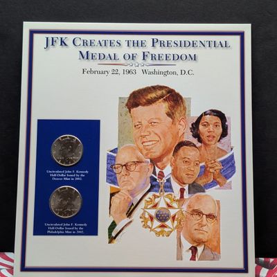 Sale Photo Thumbnail #53: 2002 P & D Kennedy Half Dollars With Stamp