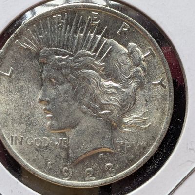 Sale Photo Thumbnail #405: 1923 Peace Silver Dollar, 90% Silver, 26.73g - MS