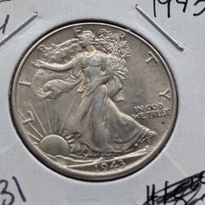 Sale Photo Thumbnail #156: 1943-P Walking Liberty 90% Silver Half Dollar