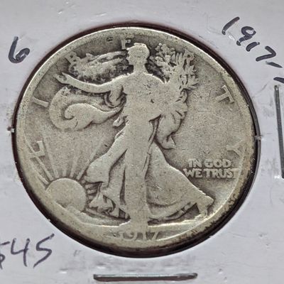 Sale Photo Thumbnail #71: 1917-S 90% Silver Walking Liberty Half Dollar - Better Teen Date!