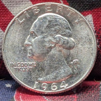 Sale Photo Thumbnail #300: 1964-D Washington Quarter, 62 Years old, (BU) 90% Silver