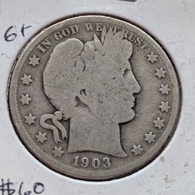 Sale Photo Thumbnail #219: 1903-S 90% Silver Barber Half Dollar