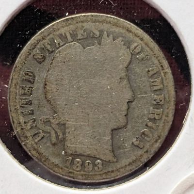 Sale Photo Thumbnail #415: 1893-O Barber Dime, 90% Silver