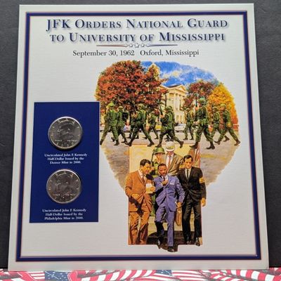 Sale Photo Thumbnail #48: 2000 P & D Kennedy Half Dollars With Stamp