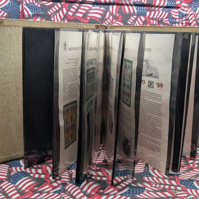Sale Photo Thumbnail #403: American Commemorative Collection Album With Four Block Stamp Sheets, Mint, Original Gum, Never Hinged