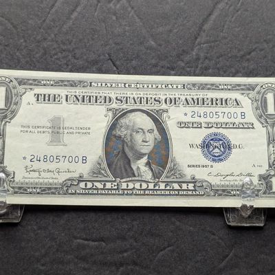 Sale Photo Thumbnail #55: 1957 B US $1 Silver Certificate Star Note