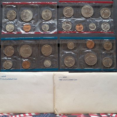 Sale Photo Thumbnail #11: 1979-P&D & 1980-P, D & S U.S. Mint Uncirculated Sets with Susan B. Anthony Dollars in OGP