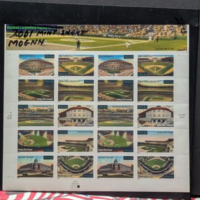 Sale Photo Thumbnail #322: 2001 Baseball's Legendary Playing Fields Stamp Sheet, Mint, Original Gum, Never Hinged