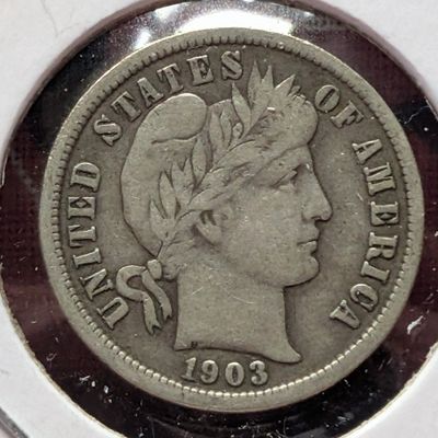 Sale Photo Thumbnail #421: 1903-O Barber Dime, 90% Silver