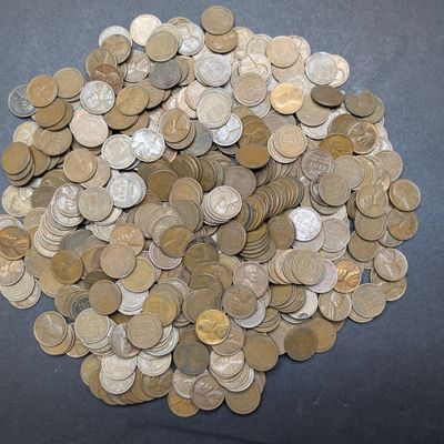 Sale Photo Thumbnail #381: (500) Assorted Lincoln Wheat Cents - Unsearched
