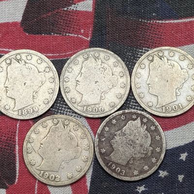 Sale Photo Thumbnail #137: 1899-1903 Liberty Head V Nickels - Consecutive Dates