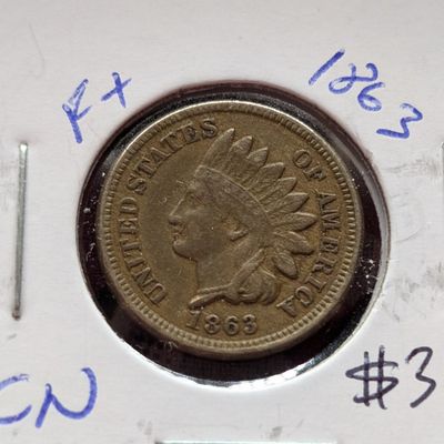 Sale Photo Thumbnail #183: 1863 Copper Nickel Indian Head Penny - Full Liberty!