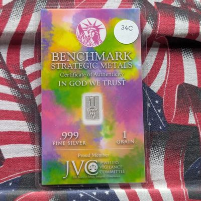 Sale Photo Thumbnail #170: .999 Silver, 1 Grain, Benchmark Strategic Metals Wealth You Can Hold - Sealed!