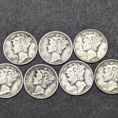 Sale Photo Thumbnail #259: 1939-1945 Mercury 90% Silver Dimes, Consecutive Dates