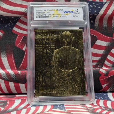 Sale Photo Thumbnail #267: 1996 Star Wars, PRINCESS LEIA, 23KT Gold Embossed, Sealed, Gem 10 Mint, Limited of 10,000, Darth Vader Edition!