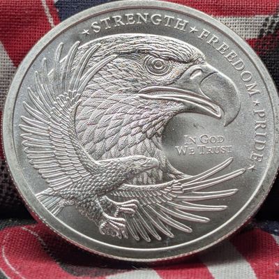 Sale Photo Thumbnail #271: Golden State Mint 1 Troy Ounce .999 Silver, American Flag & Eagle Round, BU