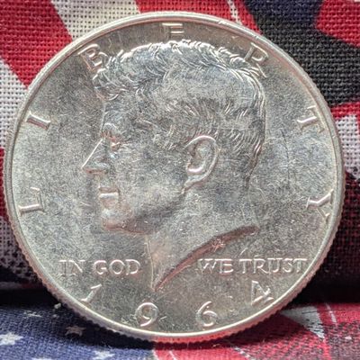 Sale Photo Thumbnail #158: 1964 Kennedy Half Dollar, 62 Years old, 90% Silver