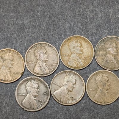 Sale Photo Thumbnail #132: 1911, 1916-S, 1919, 1920, 1923, 1925, & 1929-D Lincoln Wheat Cents