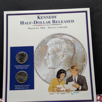 Sale Photo Thumbnail #58: 2004 P & D Kennedy Half Dollars With Stamp