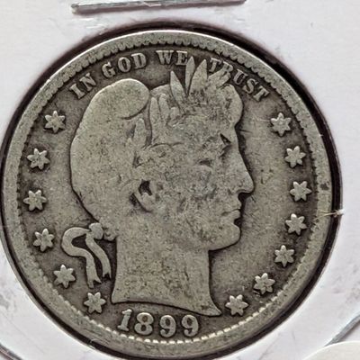 Sale Photo Thumbnail #439: 1899-S Barber Quarter, 90% Silver