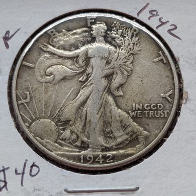 Sale Photo Thumbnail #177: 1942-P 90% Silver Walking Liberty Half Dollar
